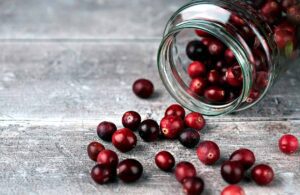 Cranberries in floor.